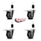 Service Caster 3.5'' Thermoplastic Rubber Swivel 1-1/2'' Expanding Stem Caster Set Total Lock Brake, 4PK SCC-EXTTL20S3514-TPRB-112-4 - alternate 2